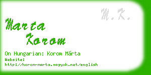 marta korom business card