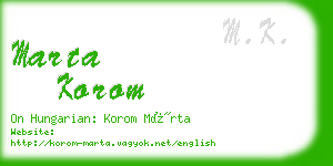 marta korom business card